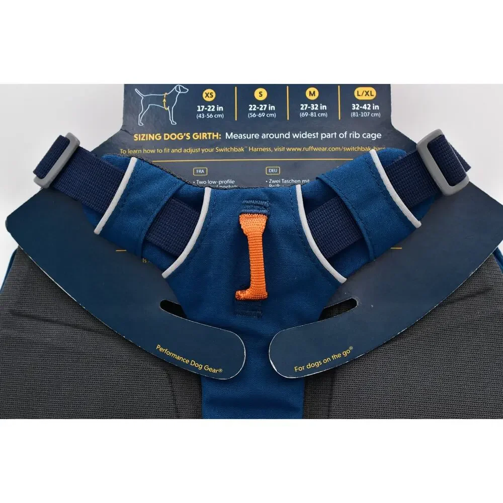 Ruffwear Switchback Dog Back Pack Harness Pockets Reflective Blue Moon S NWT